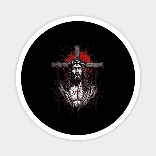 Jesus Christ Blood of the Cross Magnet by animegirlnft
